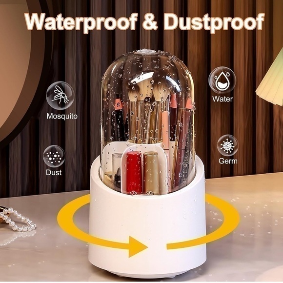 NEW Plastic Vanity Makeup Organizer Desk Cosmetic Storage Stackable Bathroom - Picture 7 of 8